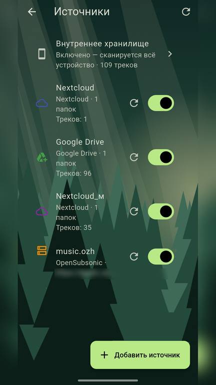 List of connected music sources